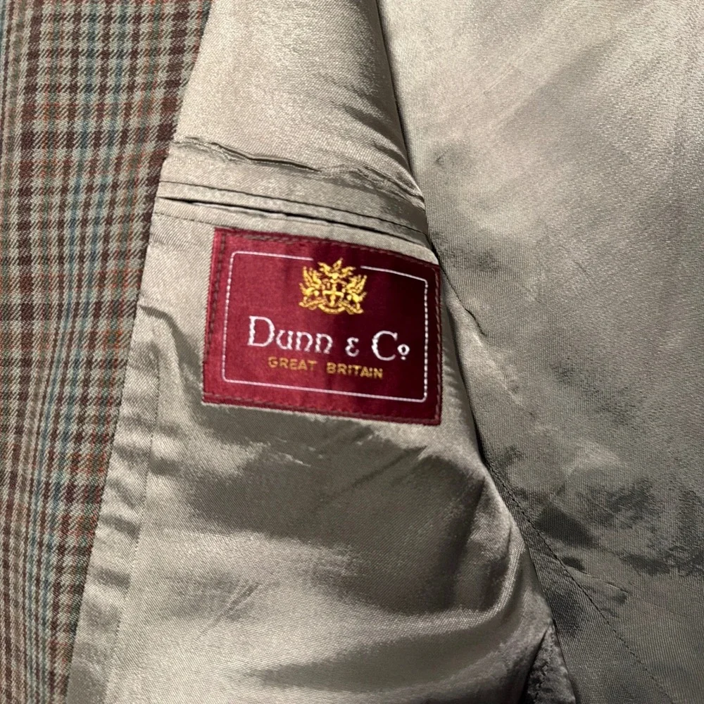 Vintage Dunn & Co Plaid Sport Coat Blazer Mens 40R‎ Wool Shooting Field